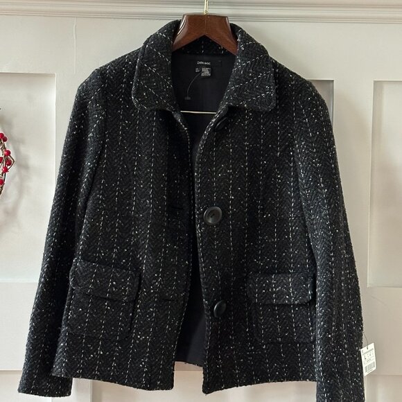 CuTe!! Zara Women's Tweed Button-Up Jacket - Size XS - S - ~NWT~ - Picture 2 of 9